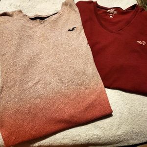 2 Mens szM Hollister v-neck Tees